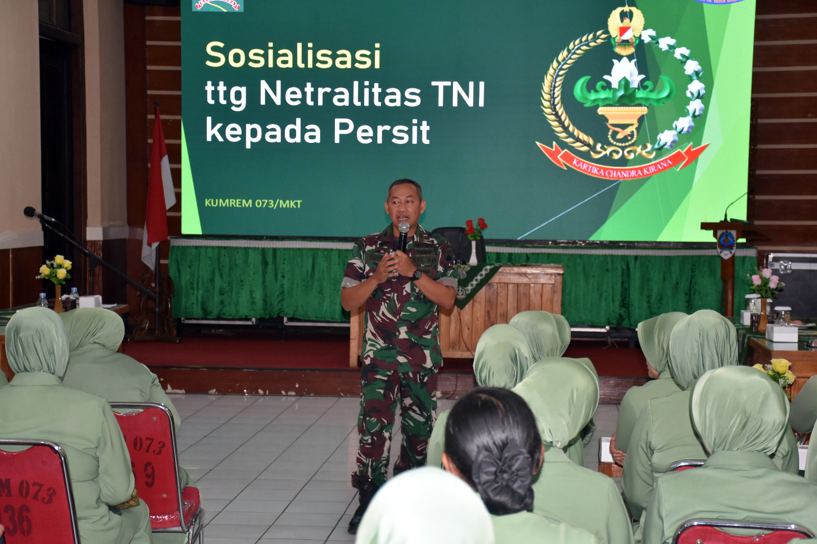 Dukung Netralitas TNI, Persit KCK Koorcab Rem 073 Gelar Sosialisasi
